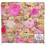 Flower Wall Look Backdrop, for our open style party photo booth.